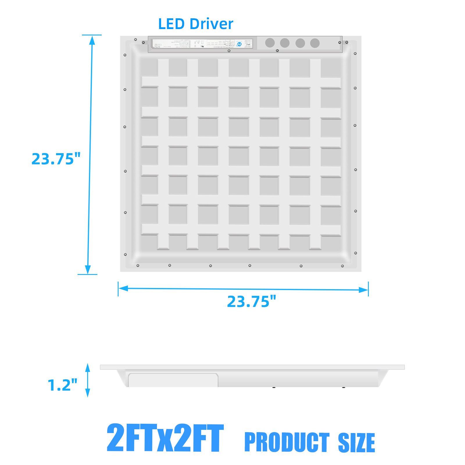 4 Packs 2x2FT White LED Flat Panel Light 45W 5000K Daylight Drop Ceiling Light
