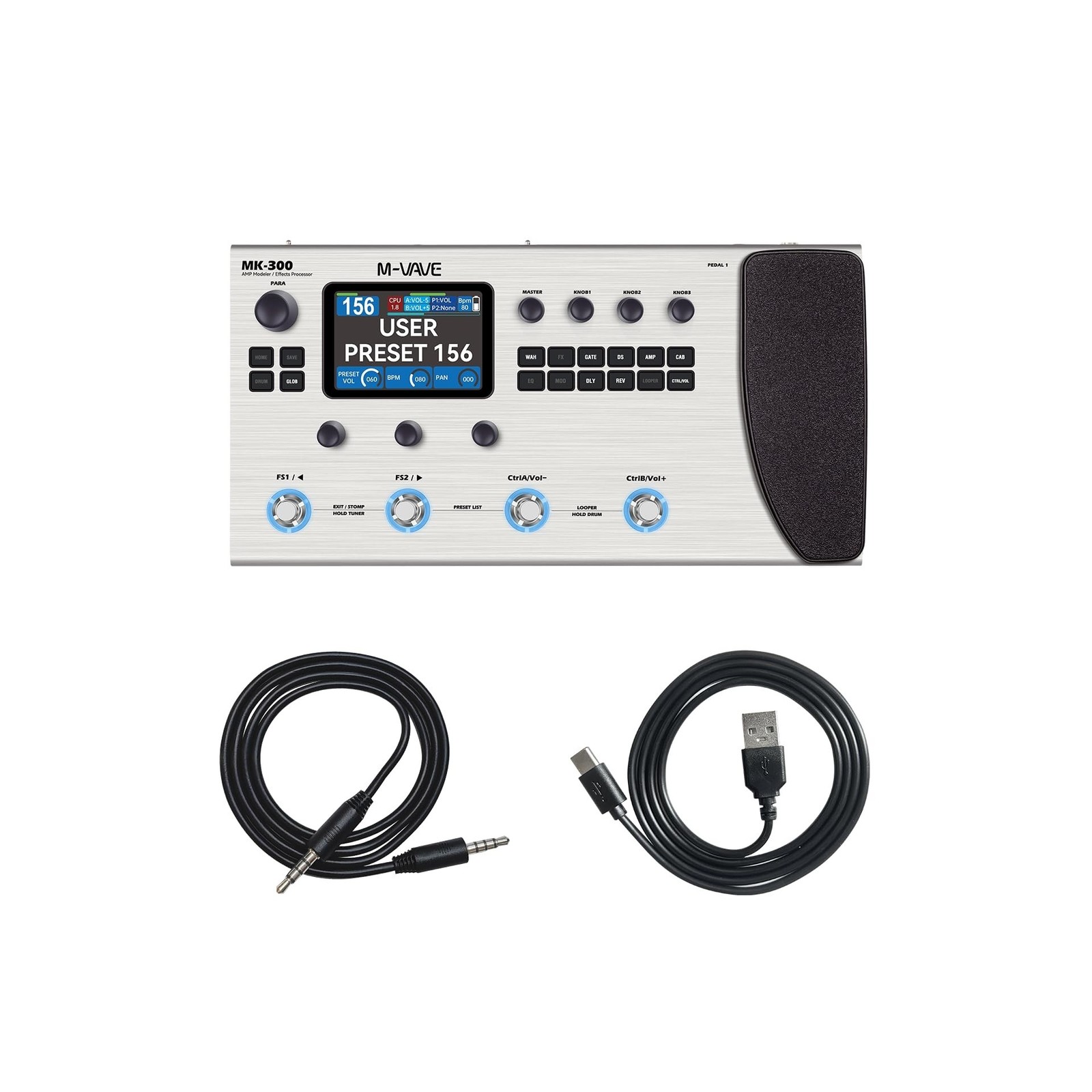 Multi-Effects Guitar Bass Pedal with 360+ Effects IRS Delay, Reverb, Modulati...