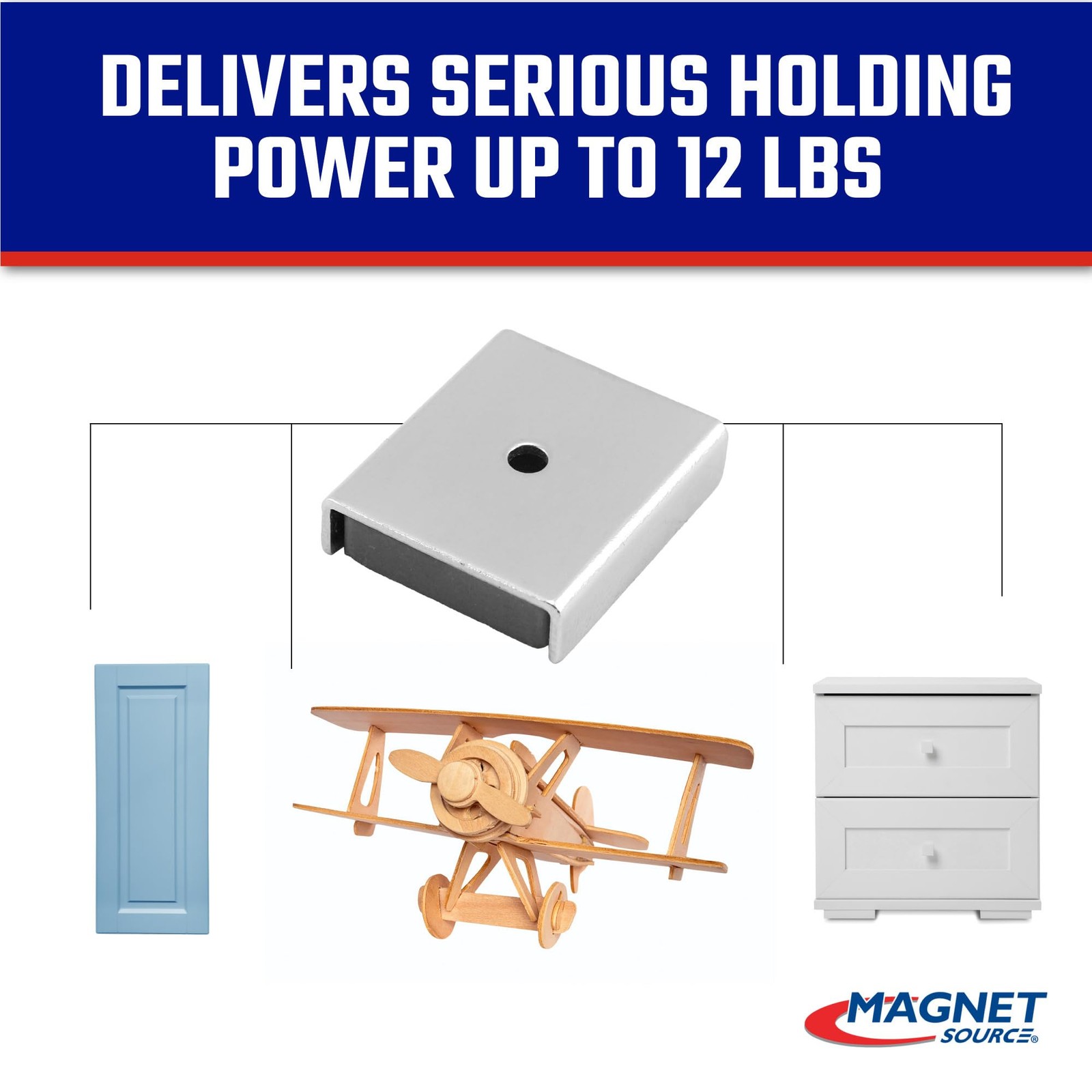 Master Magnetics Ceramic Latch Magnet Assemblies - Rectangular with Center...
