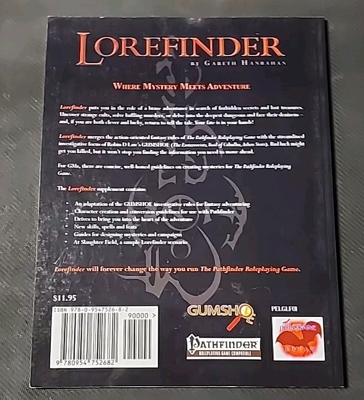 Lorefinder Pathfinder RPG Pelgrane Press D20 System Role Playing