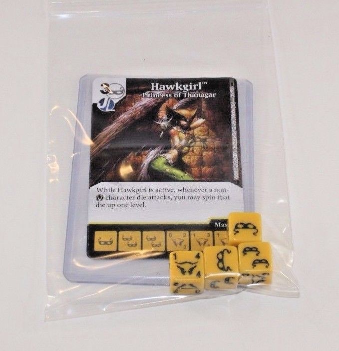 DC Dice Masters Batman * HAWKGIRL * Set RARE Uncommon CUR + 4 DICE