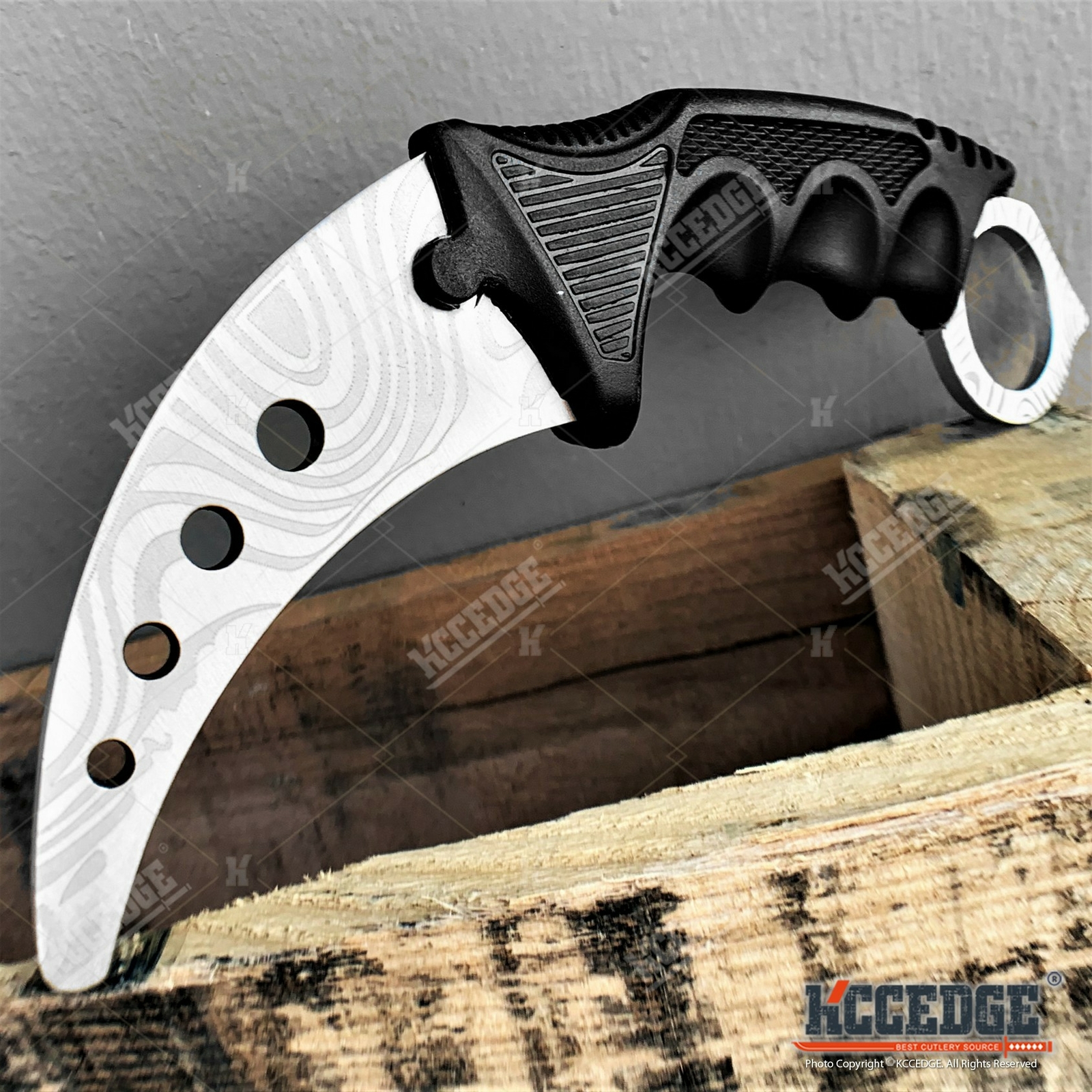 7.5" Fixed Blade Knife FULL METAL TRAINING KARAMBIT with DULL EDGE