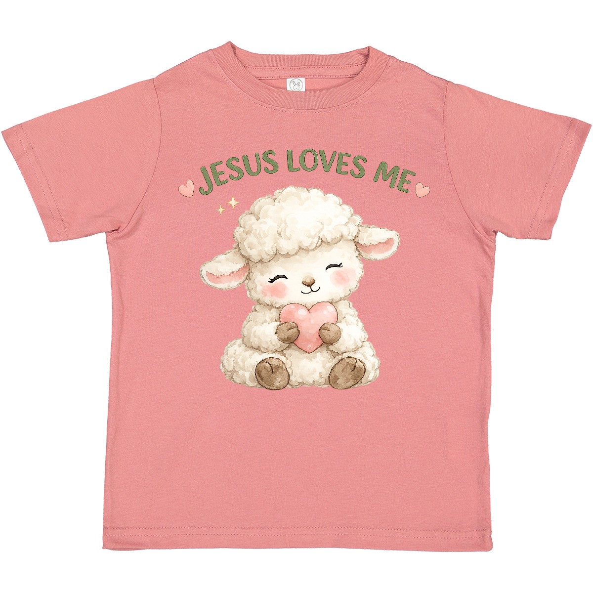 Inktastic Jesus Loves Me Cute Lamb Illustration Toddler T-Shirt Christian Heart