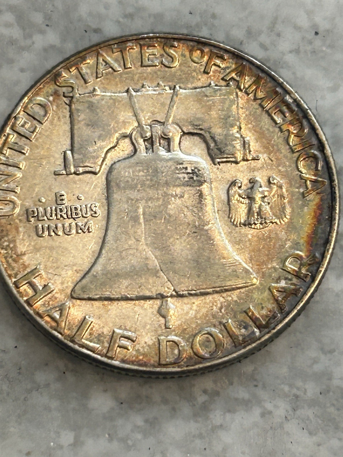 1961 franklin half dollar Rainbow Toning
