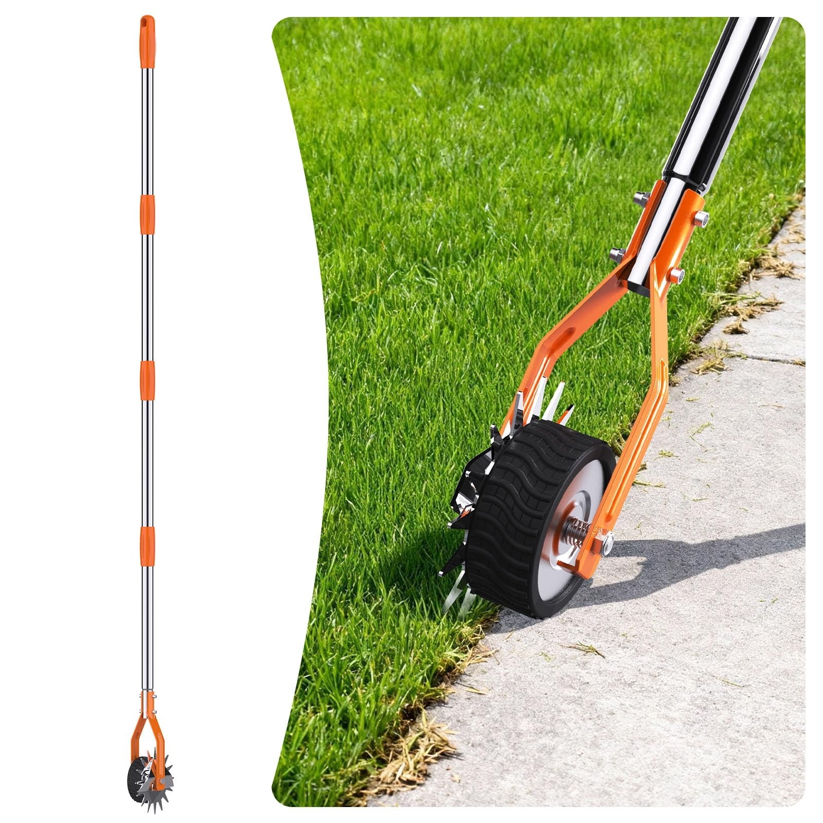 Aishkimo Edger Lawn Tool - 67 inch Wheel Rotary with Orange