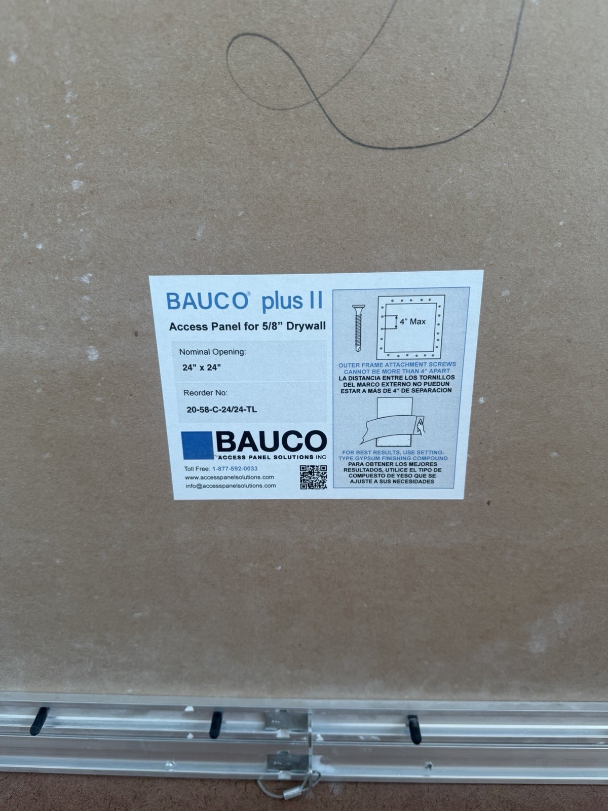 Bauco Access Panel 5/8” Drywall 24”x24”