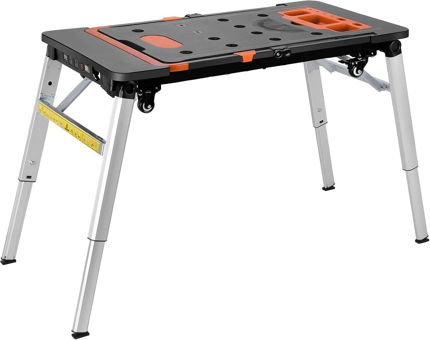 7-in-1 Portable Workstation Folding Workbench & Work Table with Wheels Converts