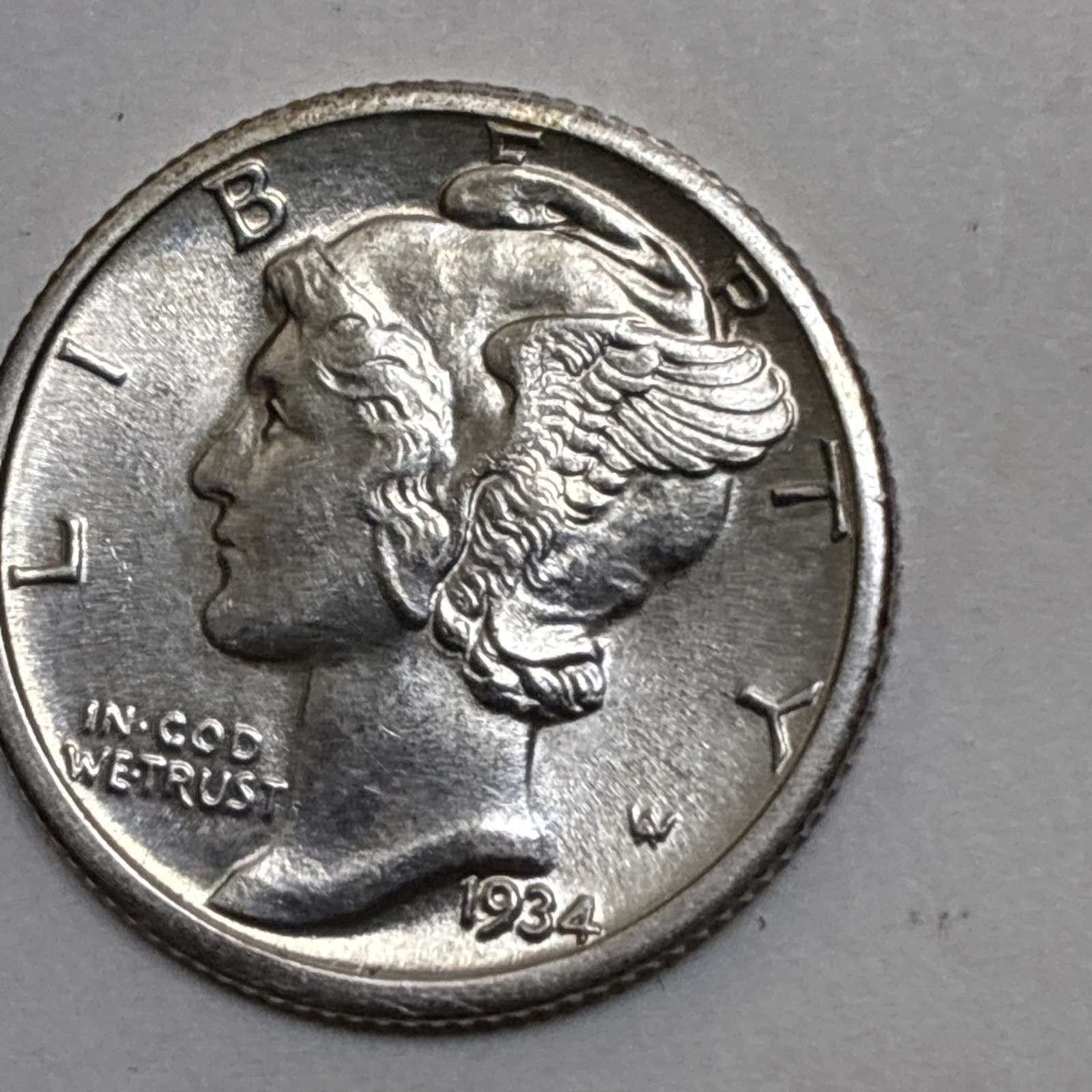 1934-P Solid Strike Mercury Dime Gem 💎 BU Attractive