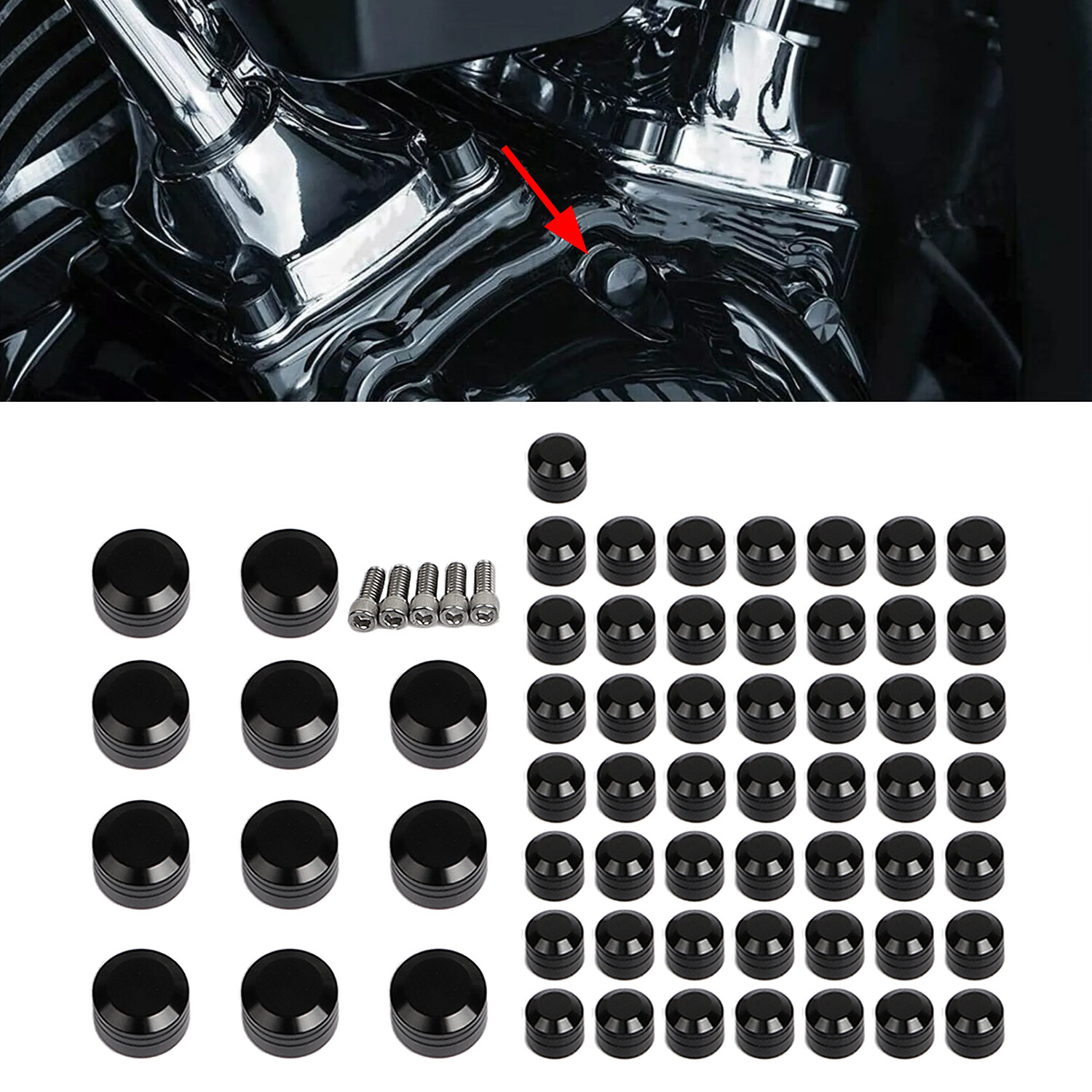 61pcs Engine Bolt Screws Covers Cap For Harley Heritage Softail Springer Fat Boy
