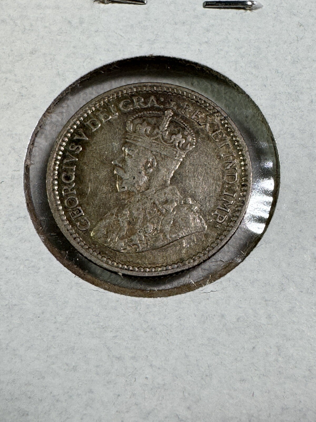 1912 Canada 5 Cents Small Silver Coin Cleaned