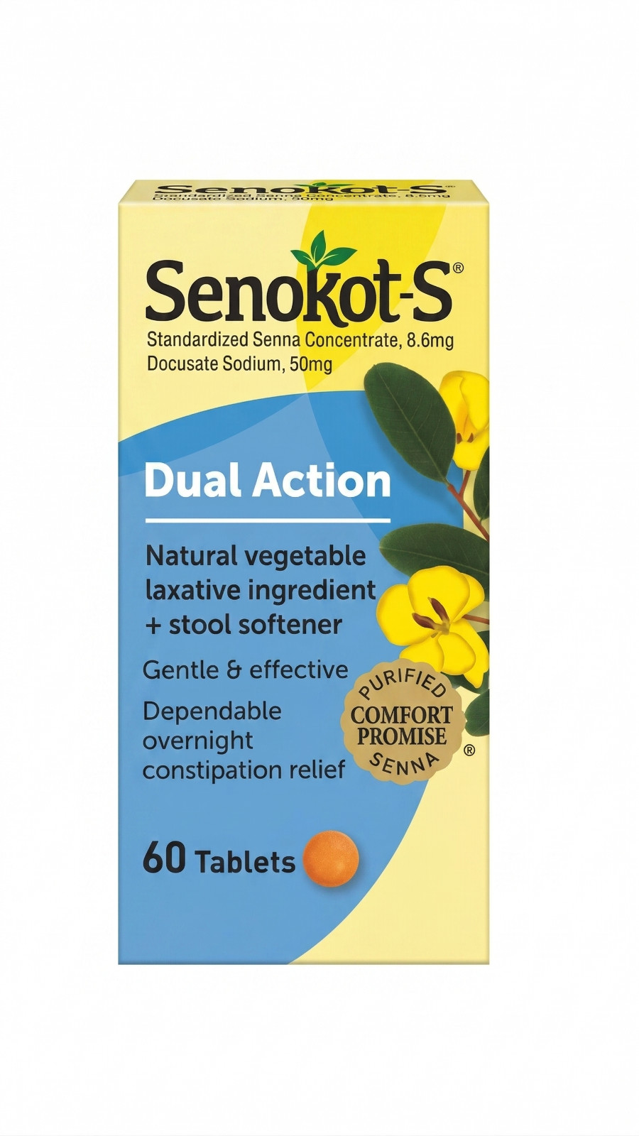 Senokot-S Dual Action Natural Vegetable Laxative Ingredient Plus 11/2026