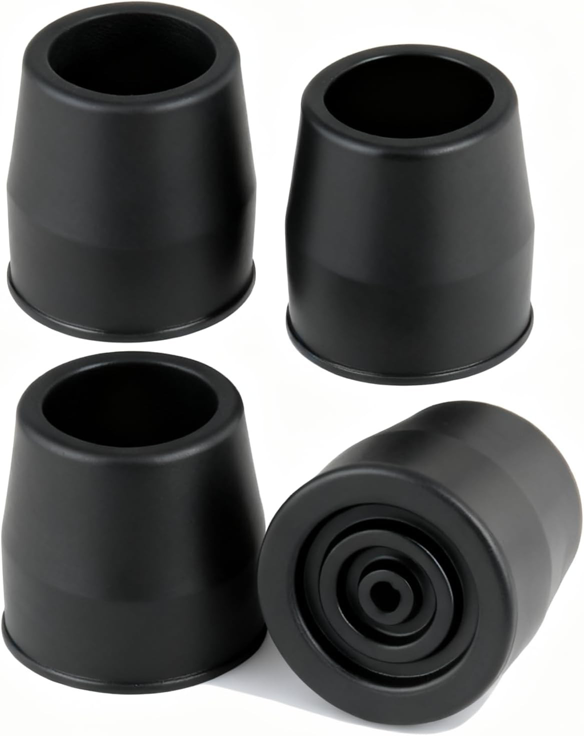 Rubber 4 Pcs Walker Tips 1 1/8'' Heavy Duty, Replacement Tips for Walkers, Commo