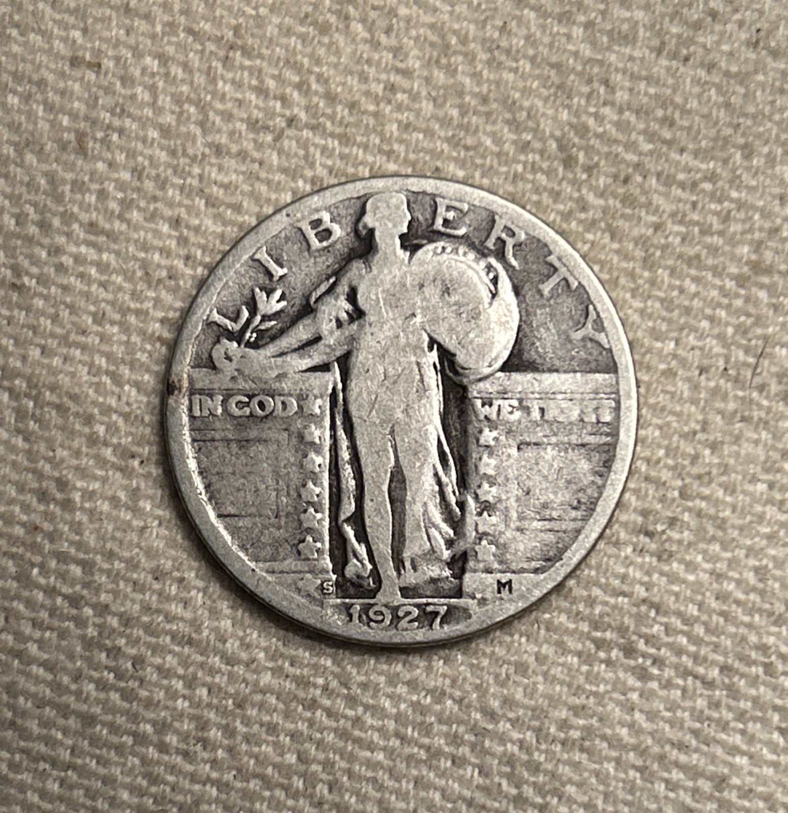 1927-S Standing Liberty Quarter Key Date Nice Condition! BS