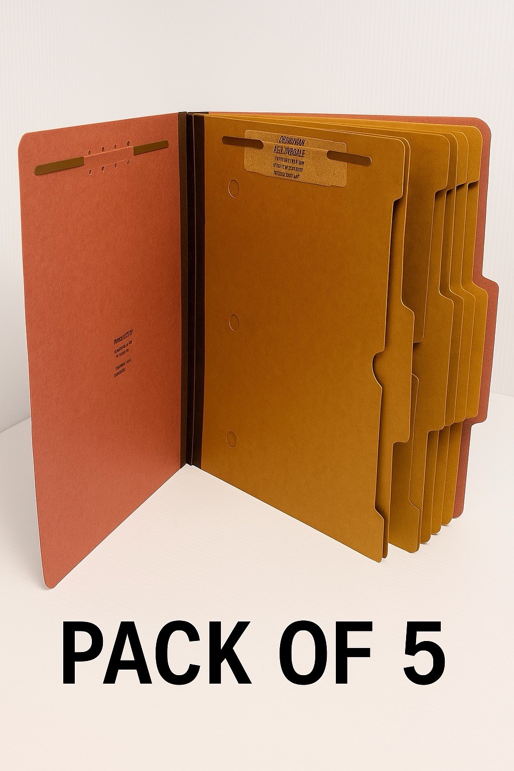 Safco S60447 Classification Folders Letter Size Red 6 Fasteners Pack of 5