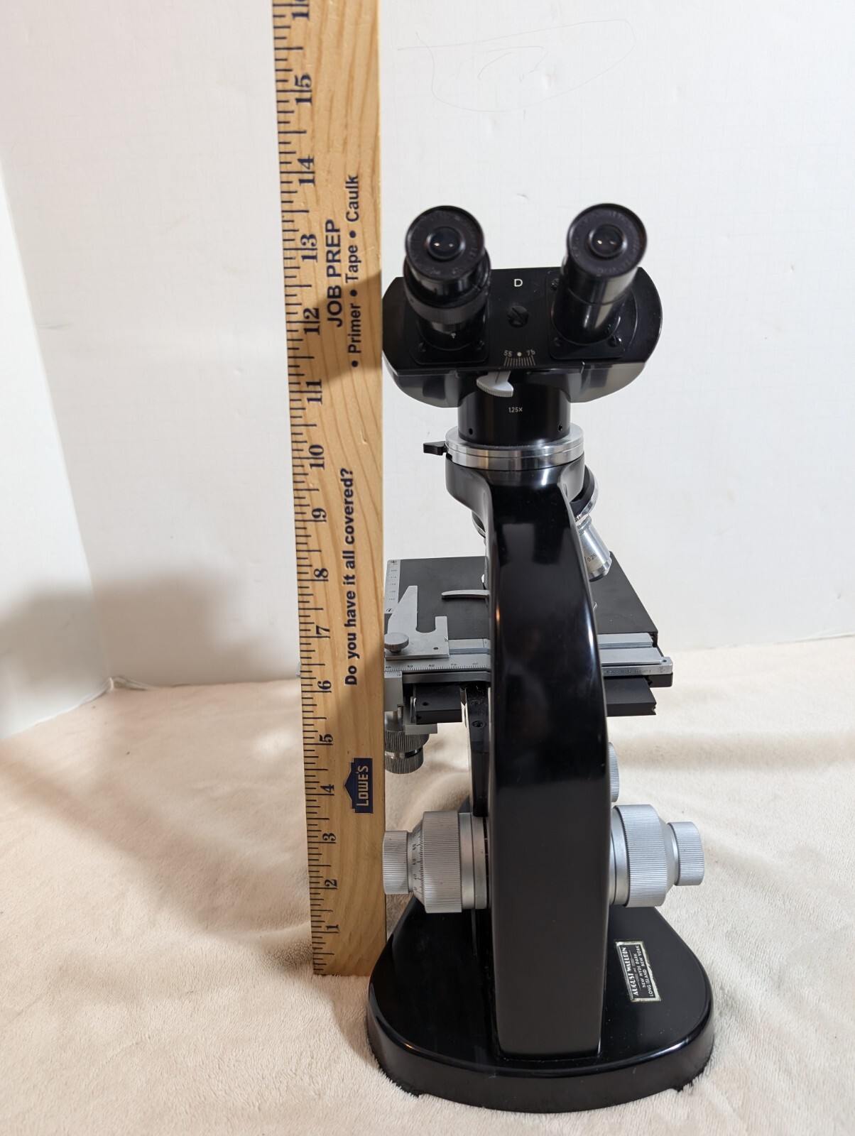 Leitz Wetzlar Binocular Microscope 4 Objectives Illuminator Case Manual Black