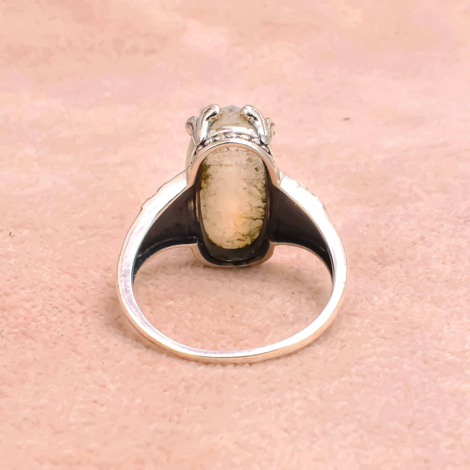 Rainbow Moonstone Ring Solid 925 Sterling Silver Unique Gift Idea For Her Mom