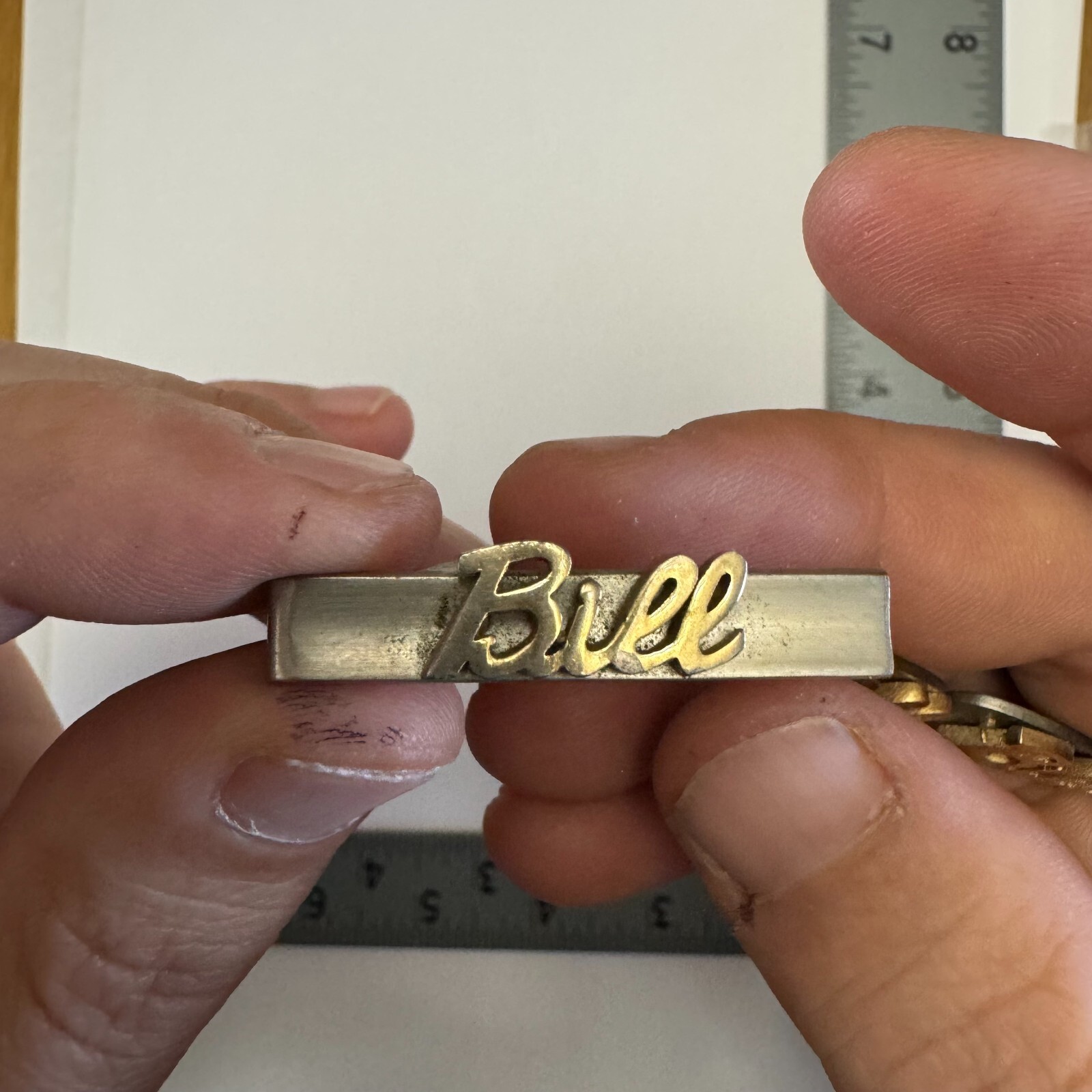 Silver and Gold Tone Cuff Link Tie Clip Set "Bill"