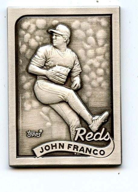 1989 Topps Gallery of Champions Sterling Silver John Franco - MC705-PB001