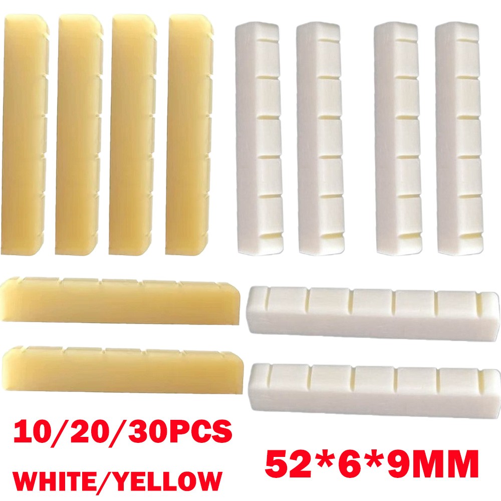 10/20/30Pcs White/Yellow BONE Nut 52x6x9mm For Classical Guitar Luthier NEW