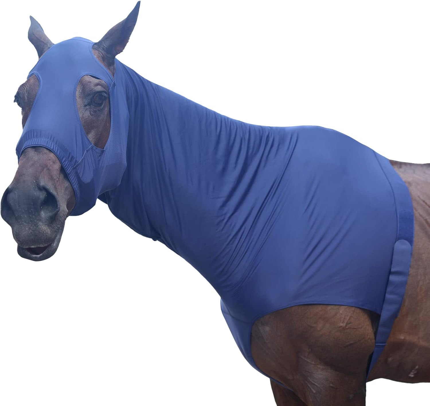 Horse Slinky Hood with Zipper, Stretch Spandex Sleazy Hood for Mane Protection,