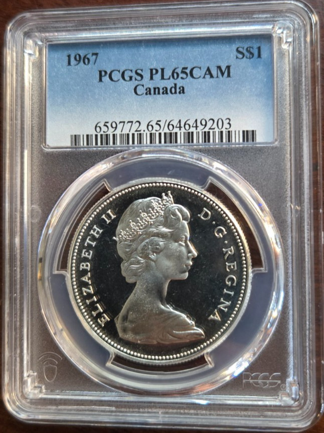 1967 Canada Silver (.800) Dollar • PCGS PL-65CAMEO NFC • Flying Goose • GEM MINT