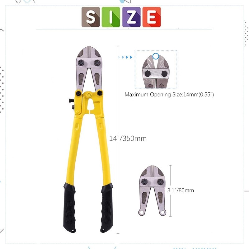1x 14-inch heavy-duty bolt cutters, suitable for cutting locks, wire, and chains