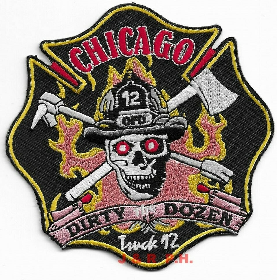 Chicago Truck - 12, Illinois  "Dirty Dozen"  (4" x 4") fire patch