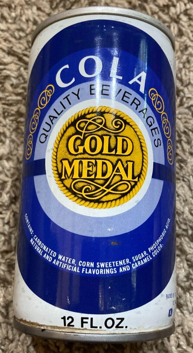 VINTAGE GOLD MEDAL COLA SODA STEEL PULL TAB CAN
