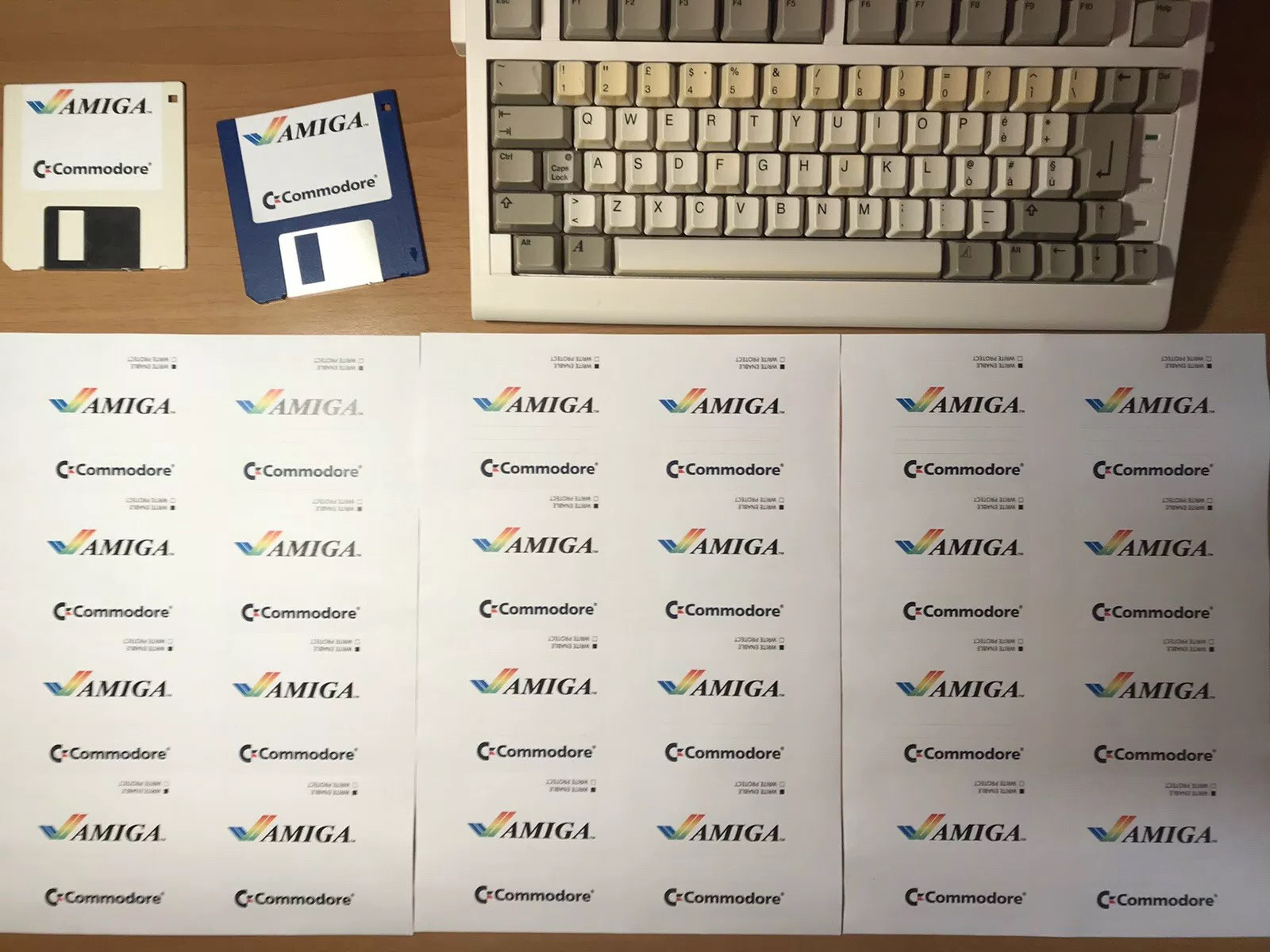 24 Etichette AMIGA per Floppy Disk 3,5 Pollici