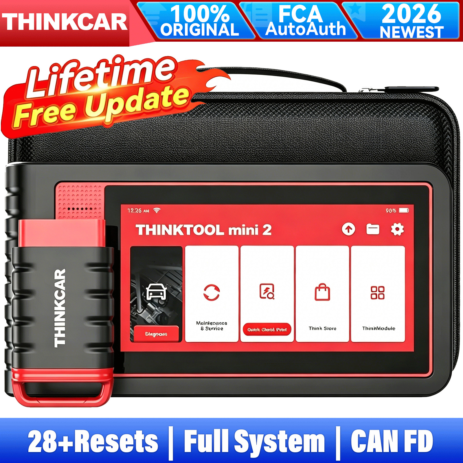 Thinktool Mini2 All System Diagnostic Tool Bidirectional Scanner CANFD 28+Resets