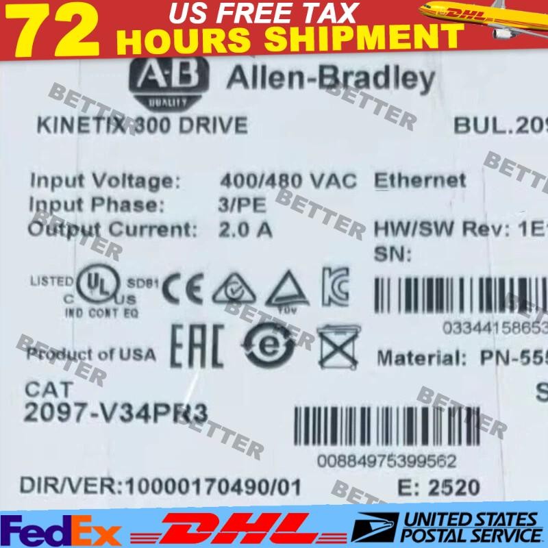 2097-V34PR3 Kinetix 350 Servo Driver  Factory Sealed AB US Free Tax
