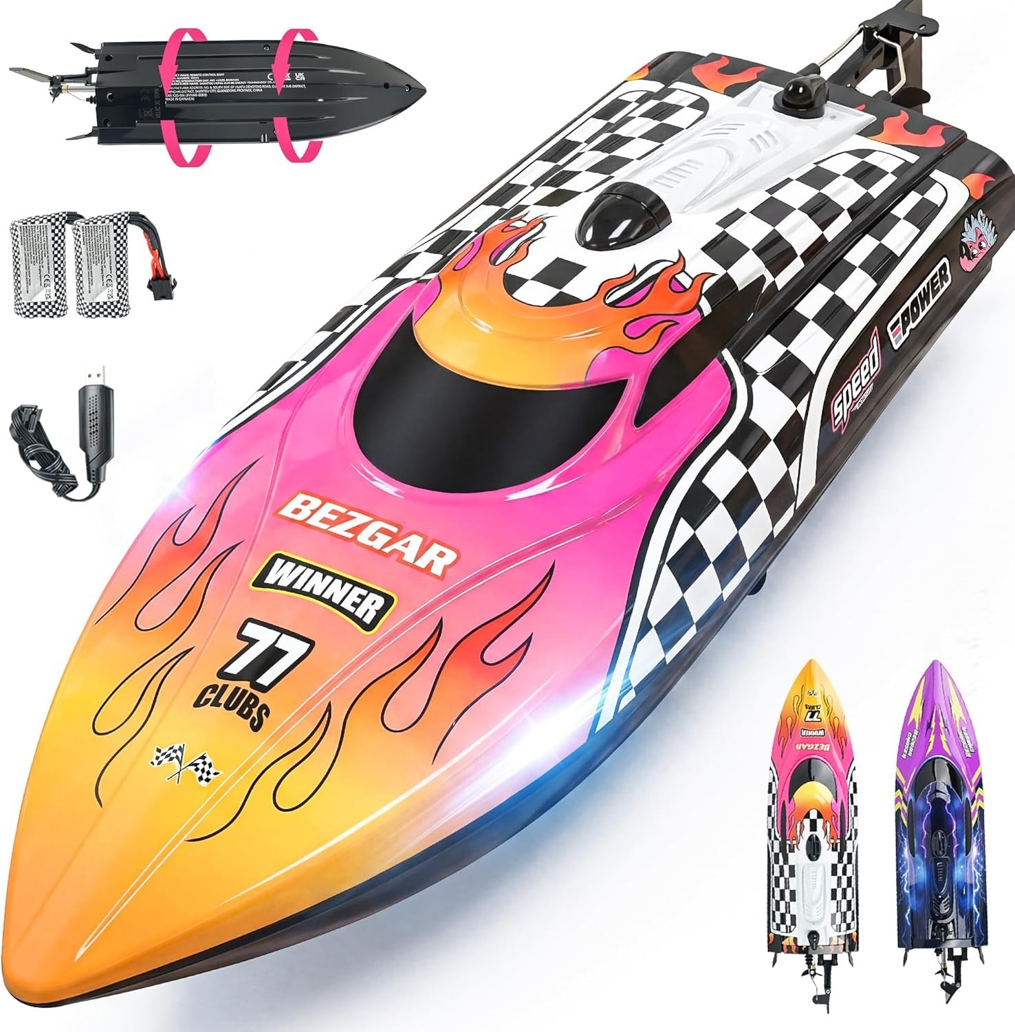 12" Fast RC Boat 25KPH Remote Control Speed Boat 2 Batteries Waterproof - NIB