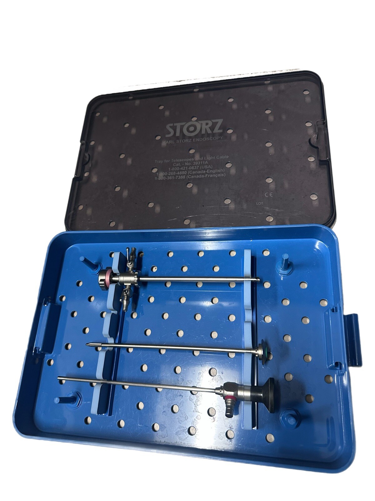 Storz 7230BA 4mm 30° with sterilization tray, Sheath and obturator.