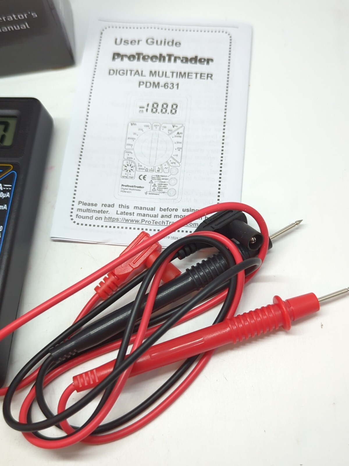 NEW Digital MultiMeter W/Leads AC/DC Easy Batteries Diode Continuity Transistor