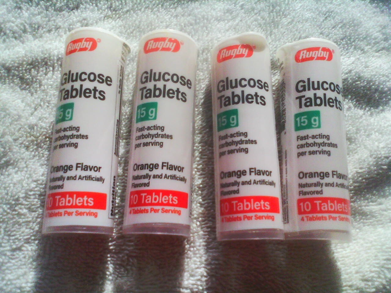 6 LOT RUGBY PORTABLE Glucose Tablets Orange Flavor Fat-sodium-gluten-free 60cnt