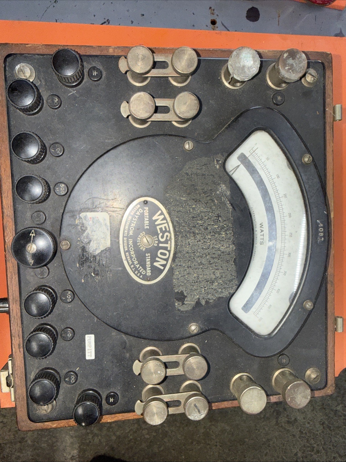 Vintage Weston Daystrom Watt Meter For Parts Steam Punk Restoration Man Cave
