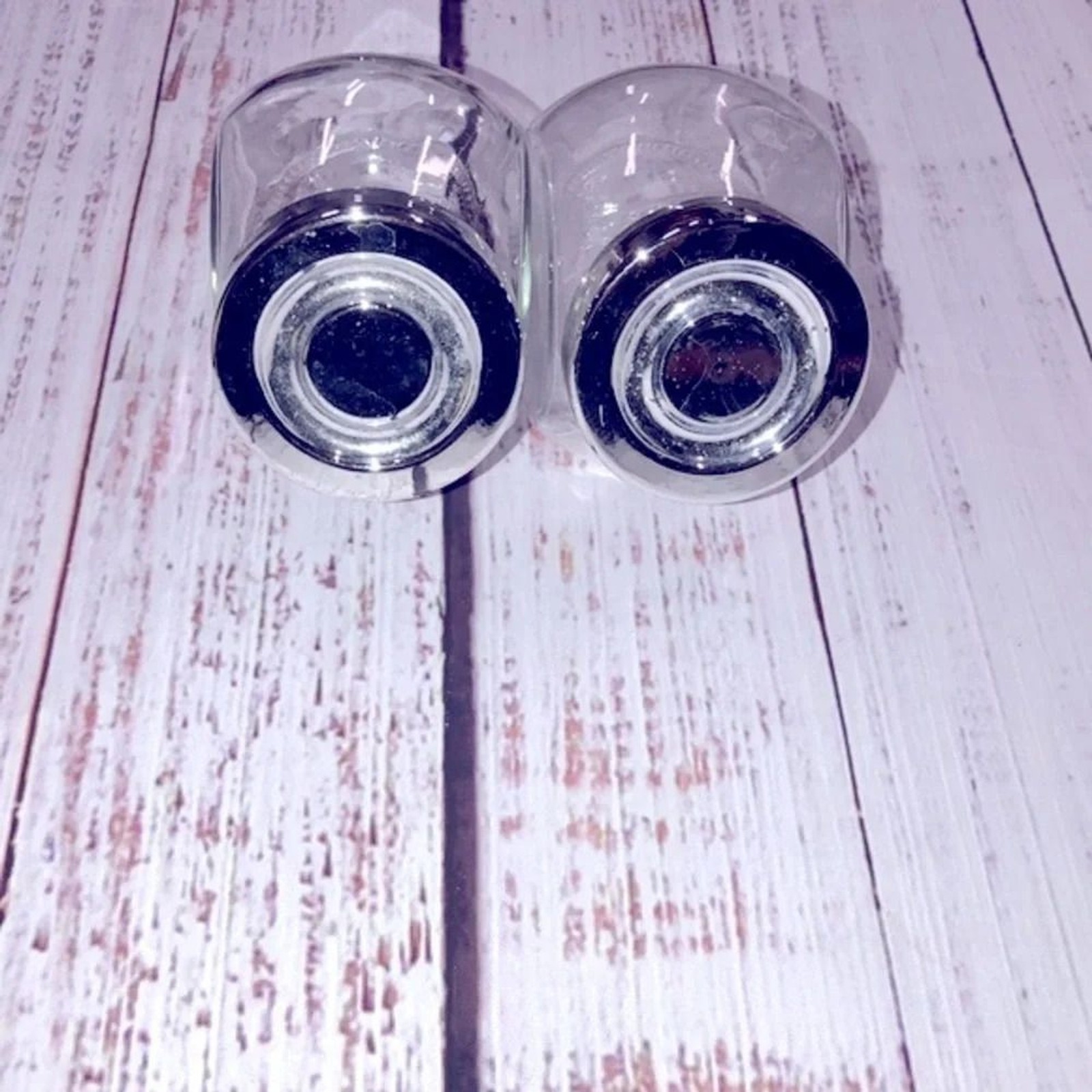 Set of two miniature IKEA glass jars