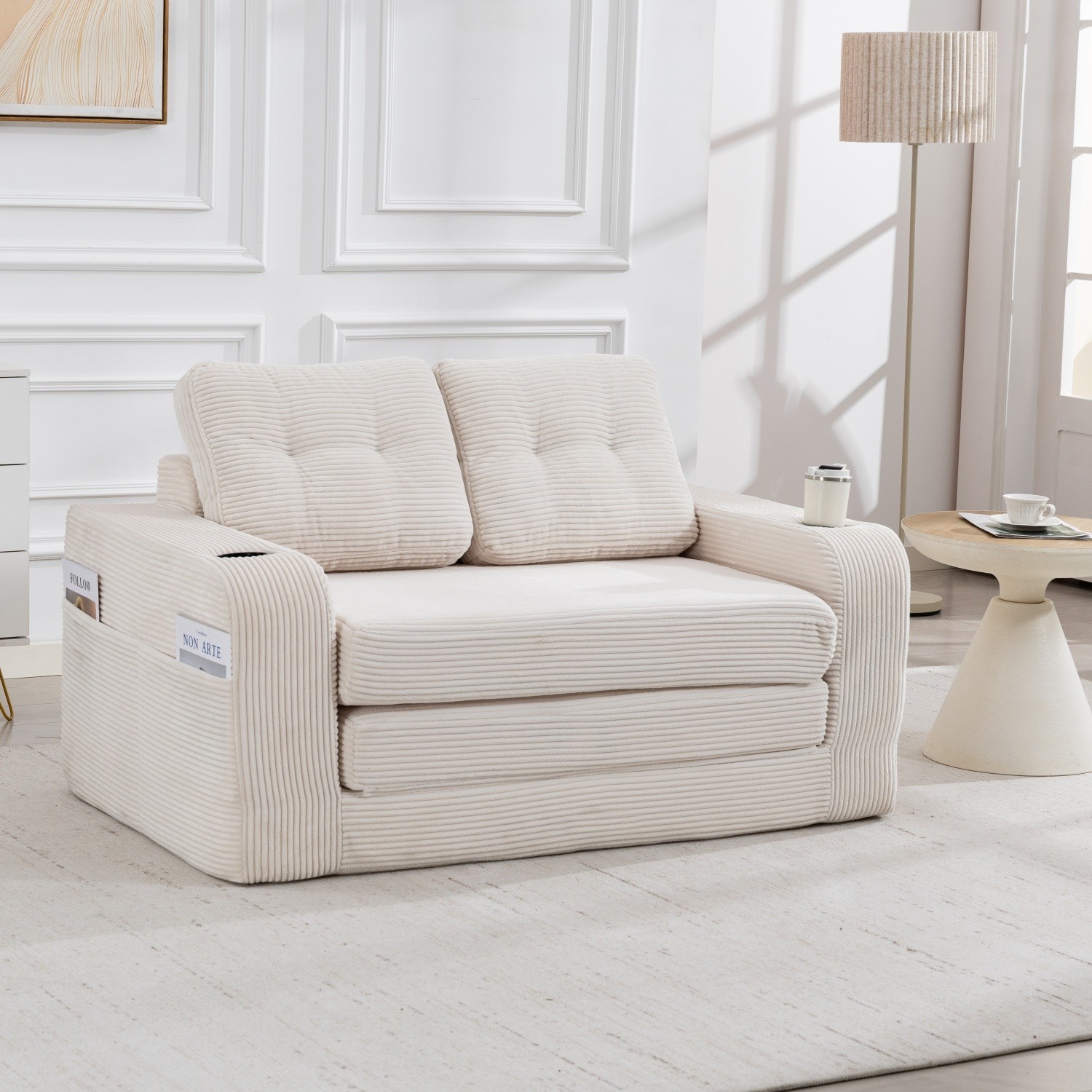 Convertible Floor Sofa Bed Futon Foldable Mattress No Assembly for Apartment