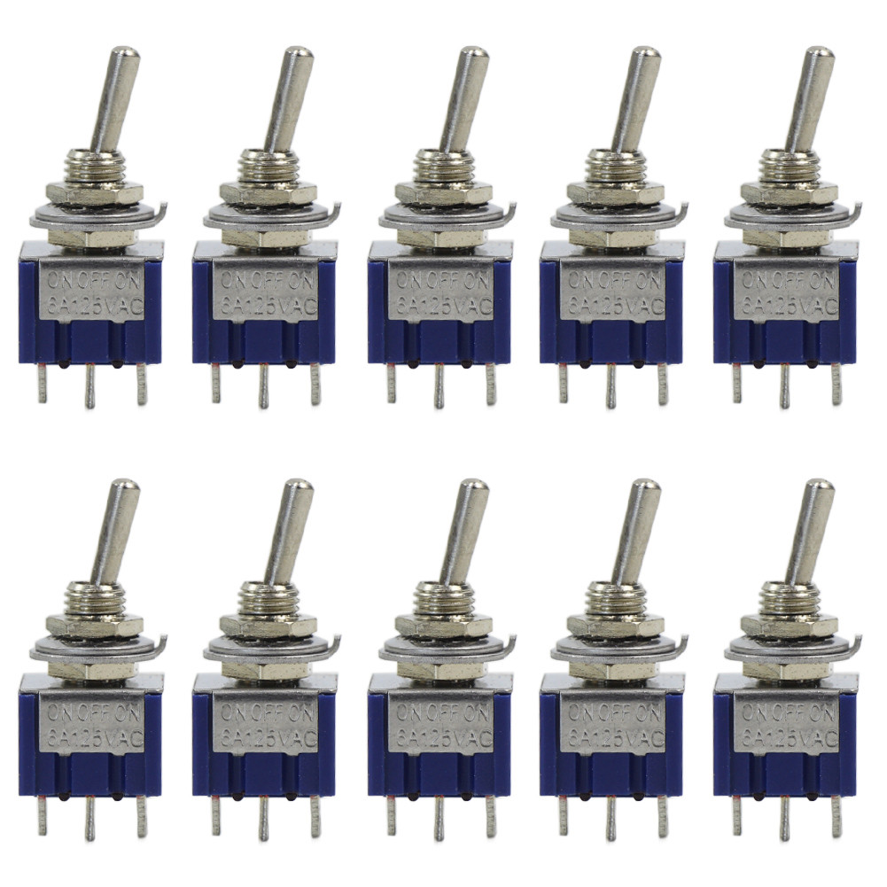 SW02 20pcs Miniature Toggle Switch ON-OFF-ON DPDT