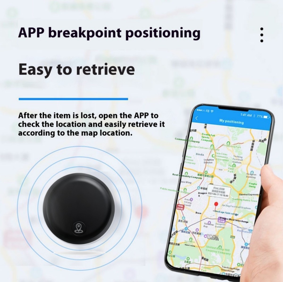 Mini GPS Bluetooth Location Device Tracking Air Tag Key Pet Child Finder Tracker