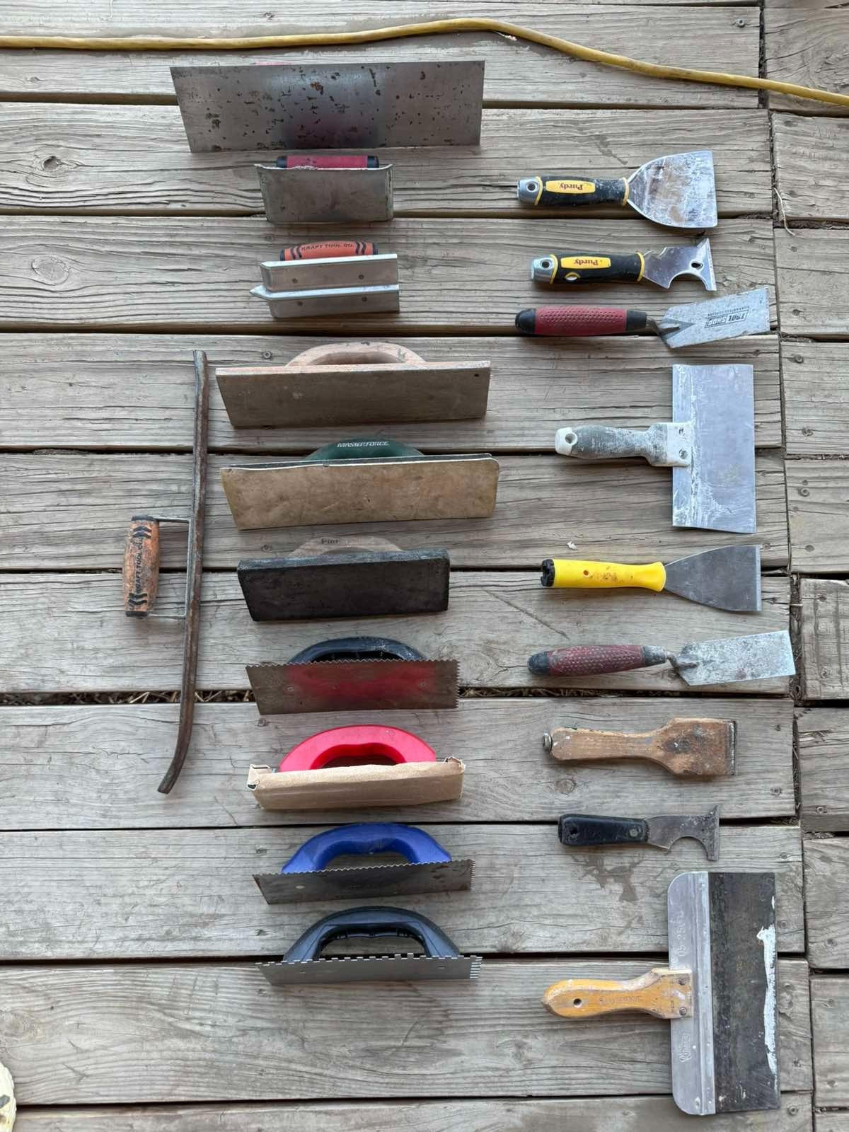Mixed Masonry Drywall Finishing Tool Lot