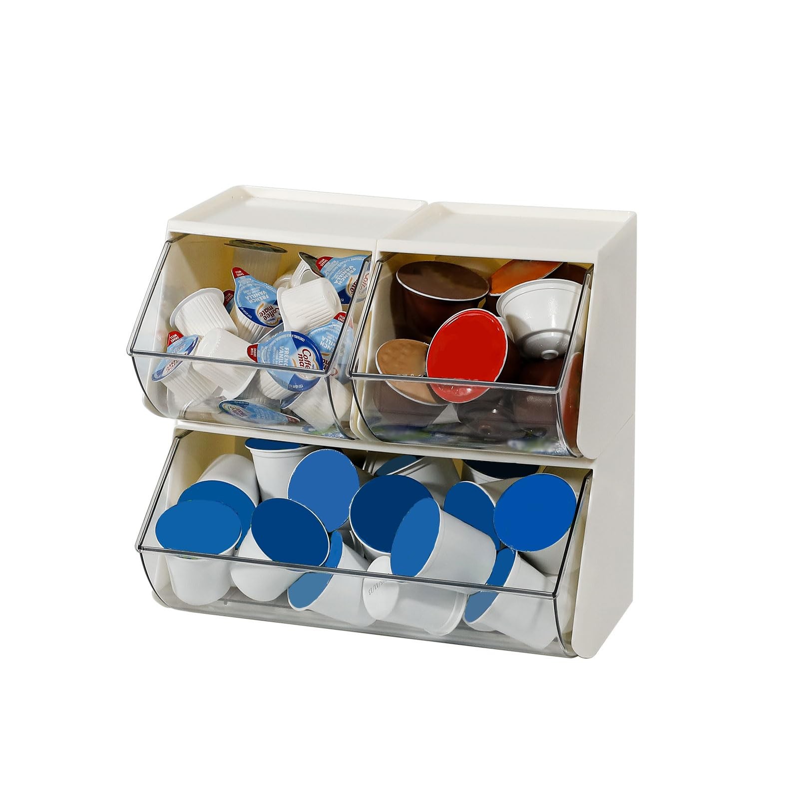 3 Pack Coffee Pod Basket, Cream / Clear