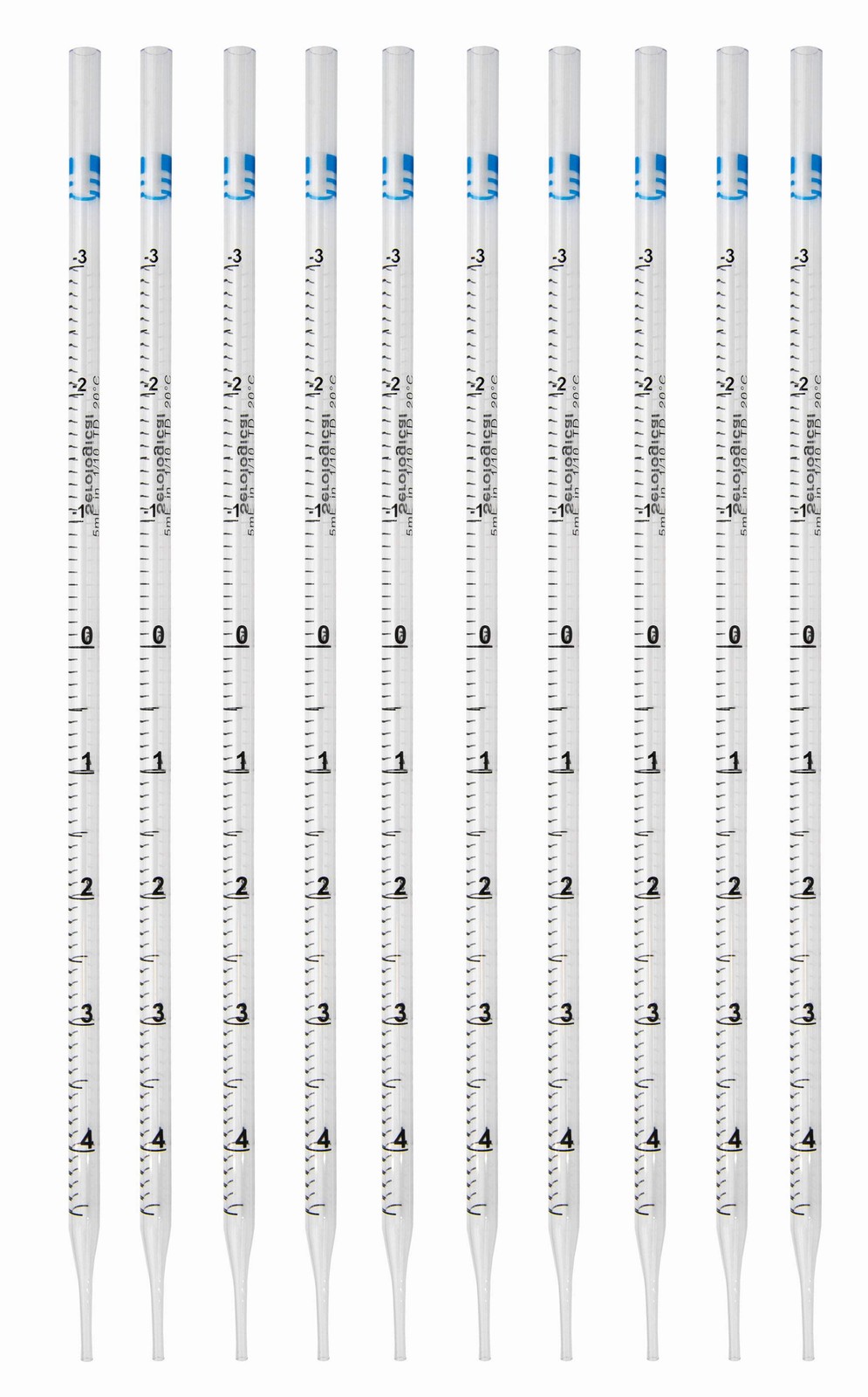 Pipette Serological, 5ml Capacity by 0.1ml, Plastic, Sterile, Color Coded. Pack