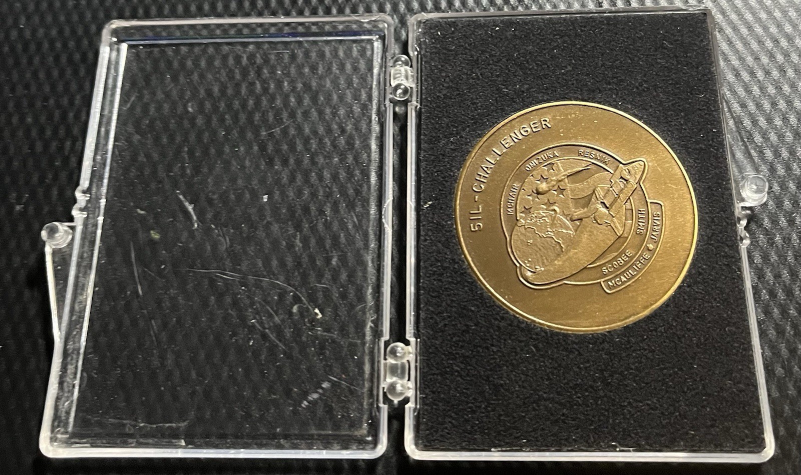NASA 51-L Challenger New Era of Space Exploration Bronze Coin w/ Snap Case
