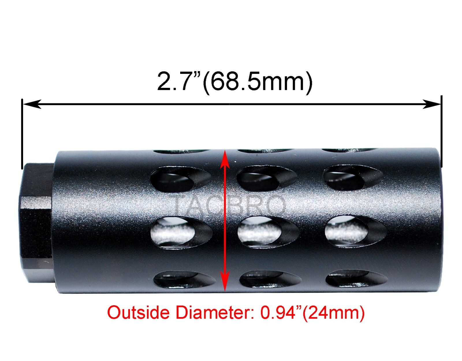 Black Anodized Aluminum 1/2x28 Muzzle Brake 223 .223