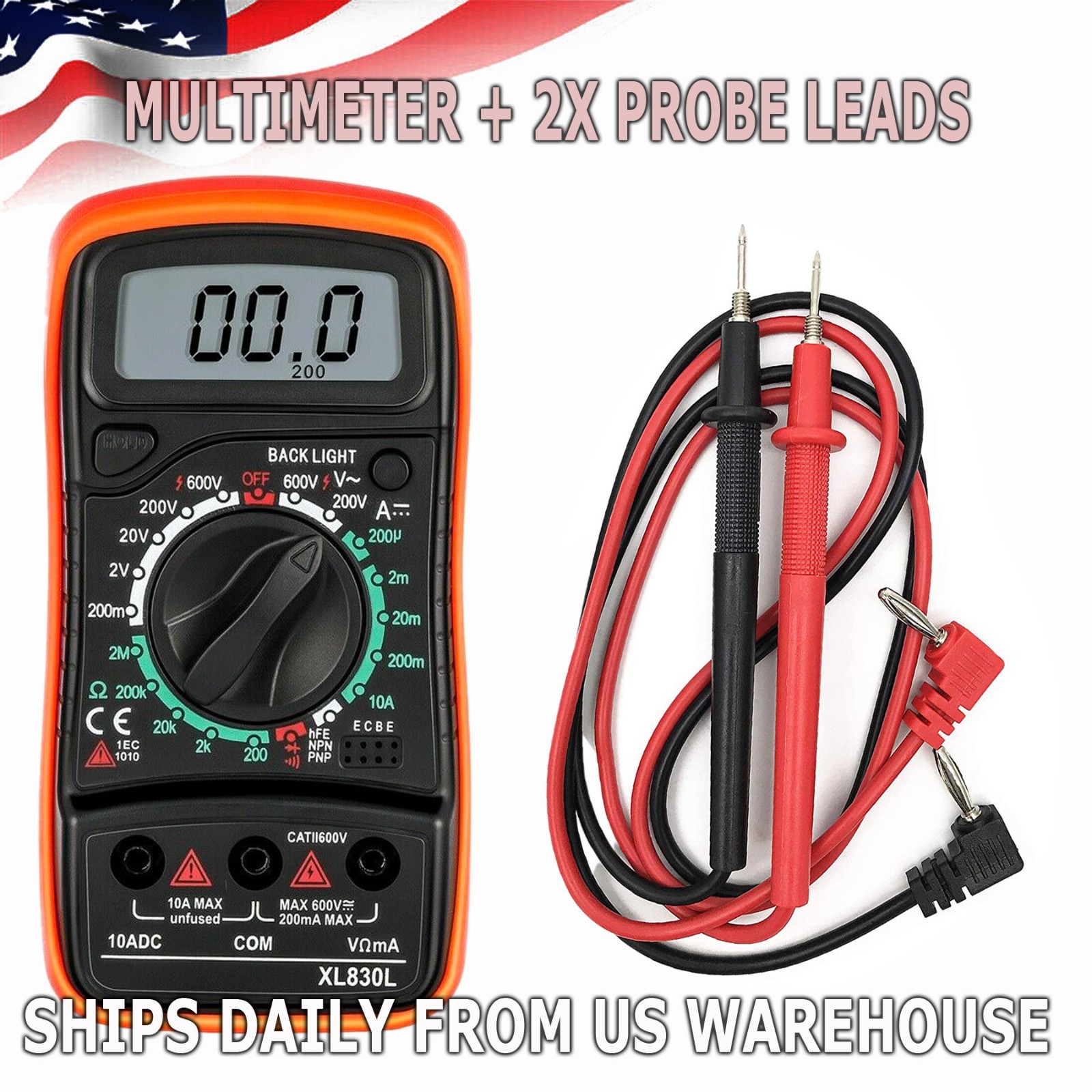 Digital Multimeter Voltmeter XL830L AC DC Ammeter Ohmmeter Volt Meter Tester Ohm