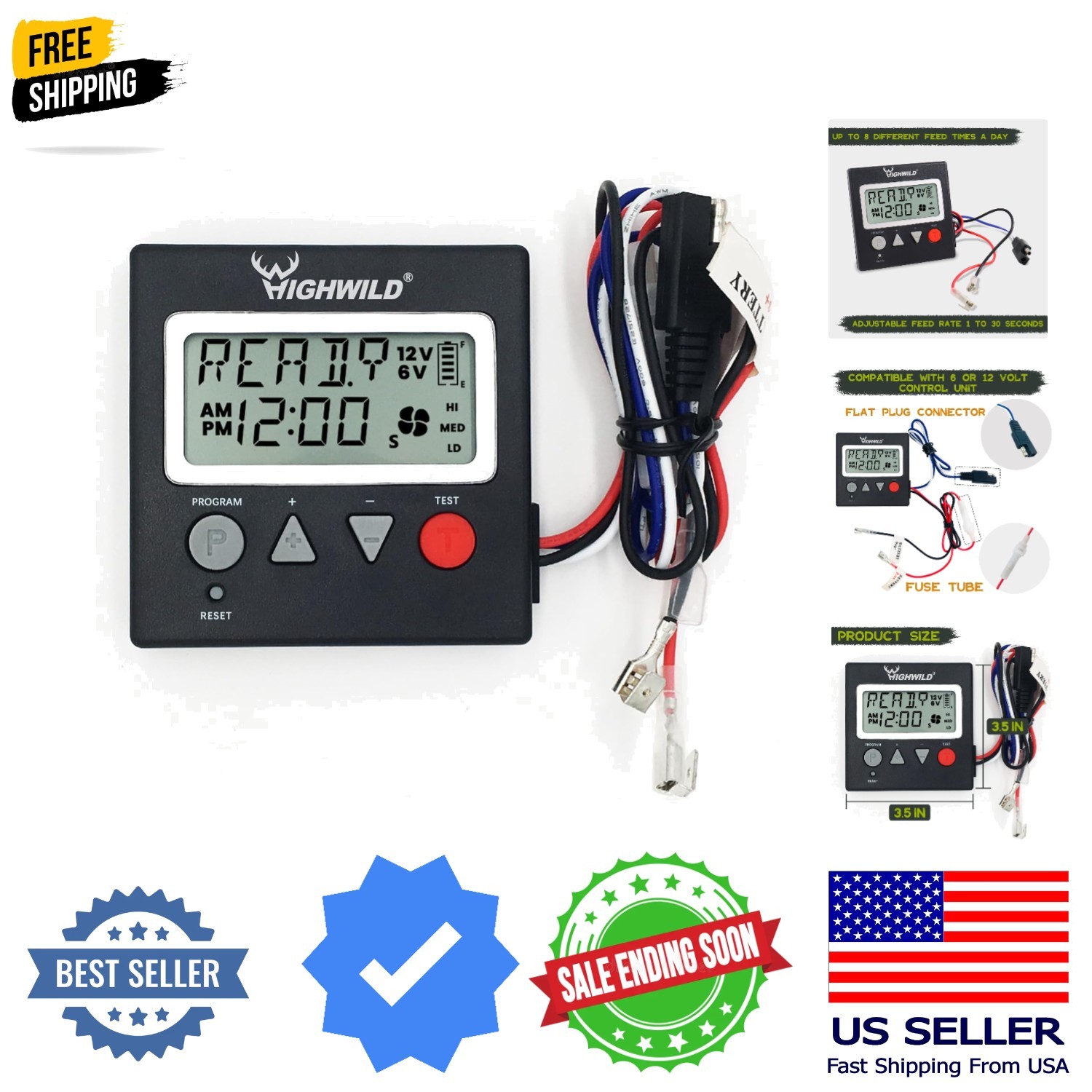 6V/12V Universal Game Feeder Digital Timer