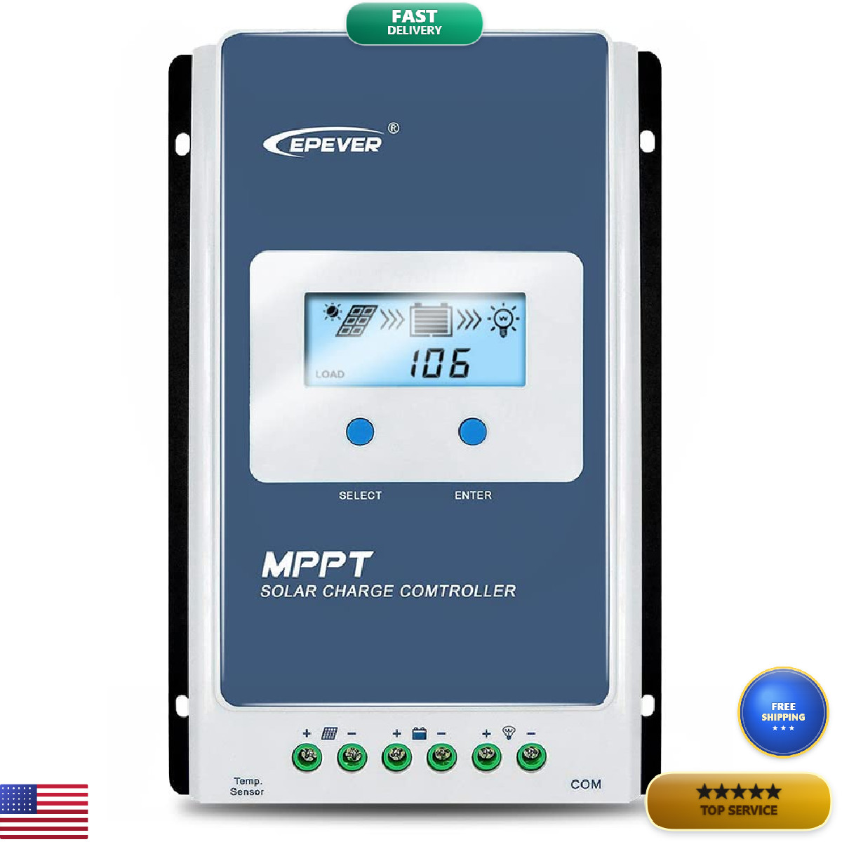 Epever 10A Solar Charge Controller Mppt Solar Panel Charge Controller 12V / 24V