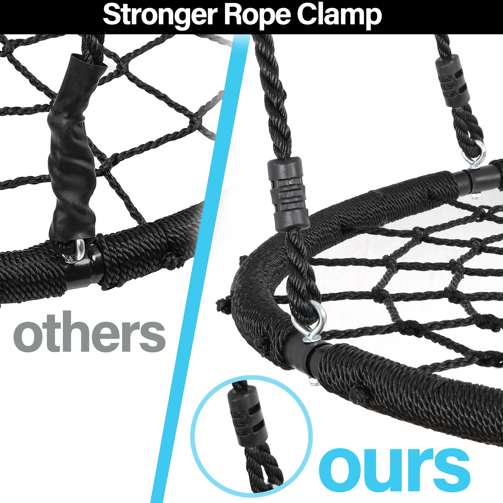 Large 40" Spider Web Tree Net Swing 100% Safe Nylon Rope Max 600 LBs EZ Setup