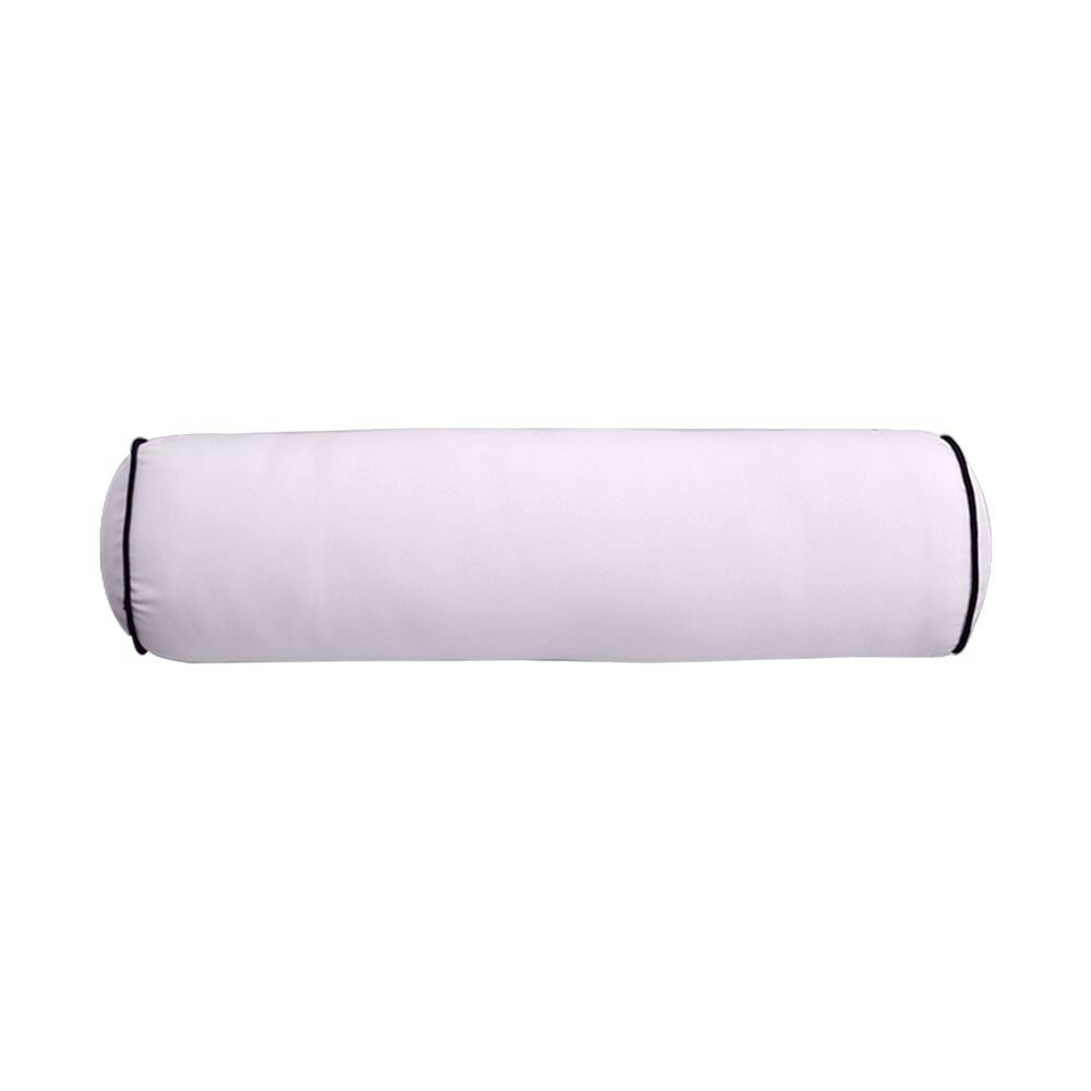 *COVER ONLY*-Outdoor Bolster Pillow Cover Contrast Piped Trim Large 26x6-AD107